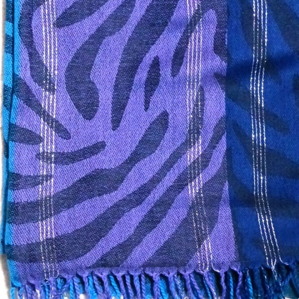 Pashmire Multi Color Zebra Print Scarf/Wrap/Sarong - image 5